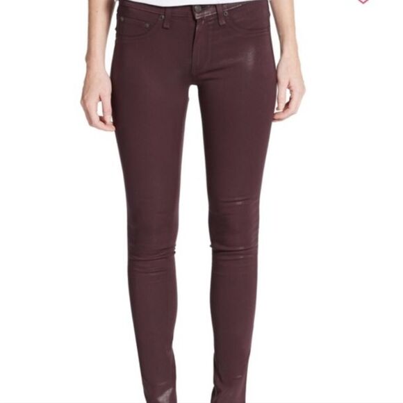 Rag & Bone Wine Coated Skinny Jean Legging Size 26 - Picture 1 of 6